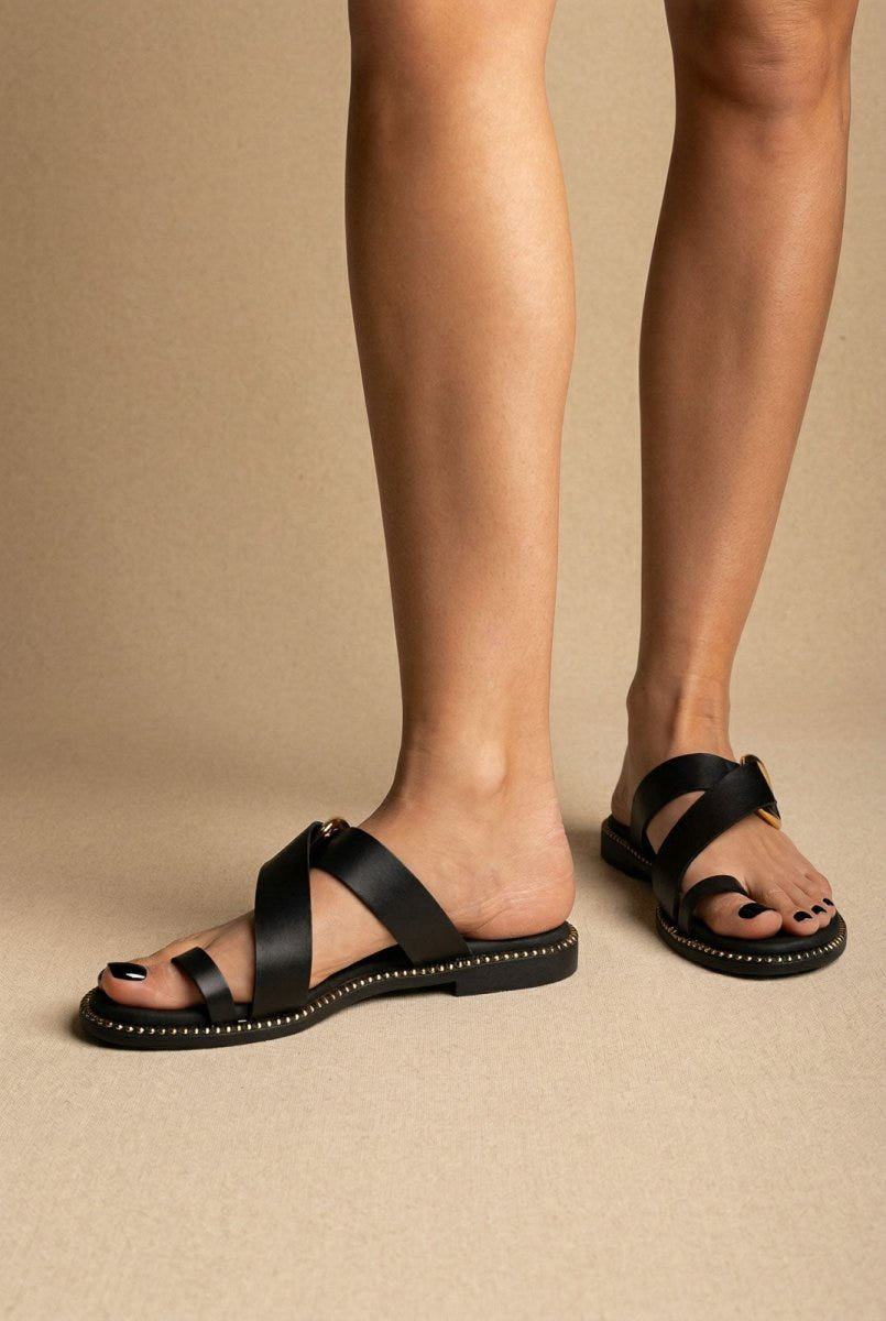 RAGAZZA - Leather Sandals - Black Matte