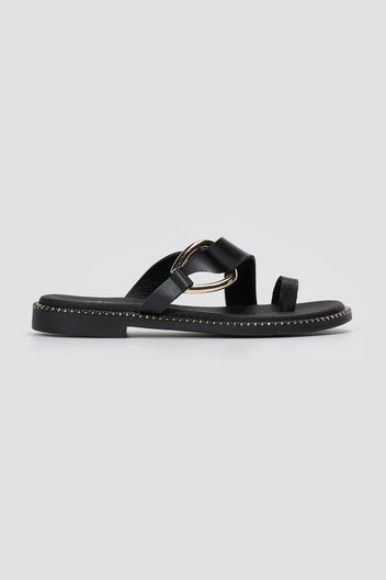 RAGAZZA - Leather Sandals - Black Matte