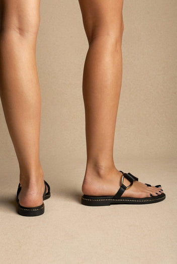 RAGAZZA - Leather Sandals - Black Matte