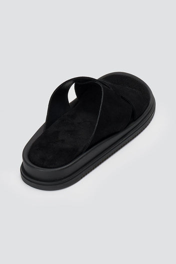 Estil - Leather Sandals - Black Suede