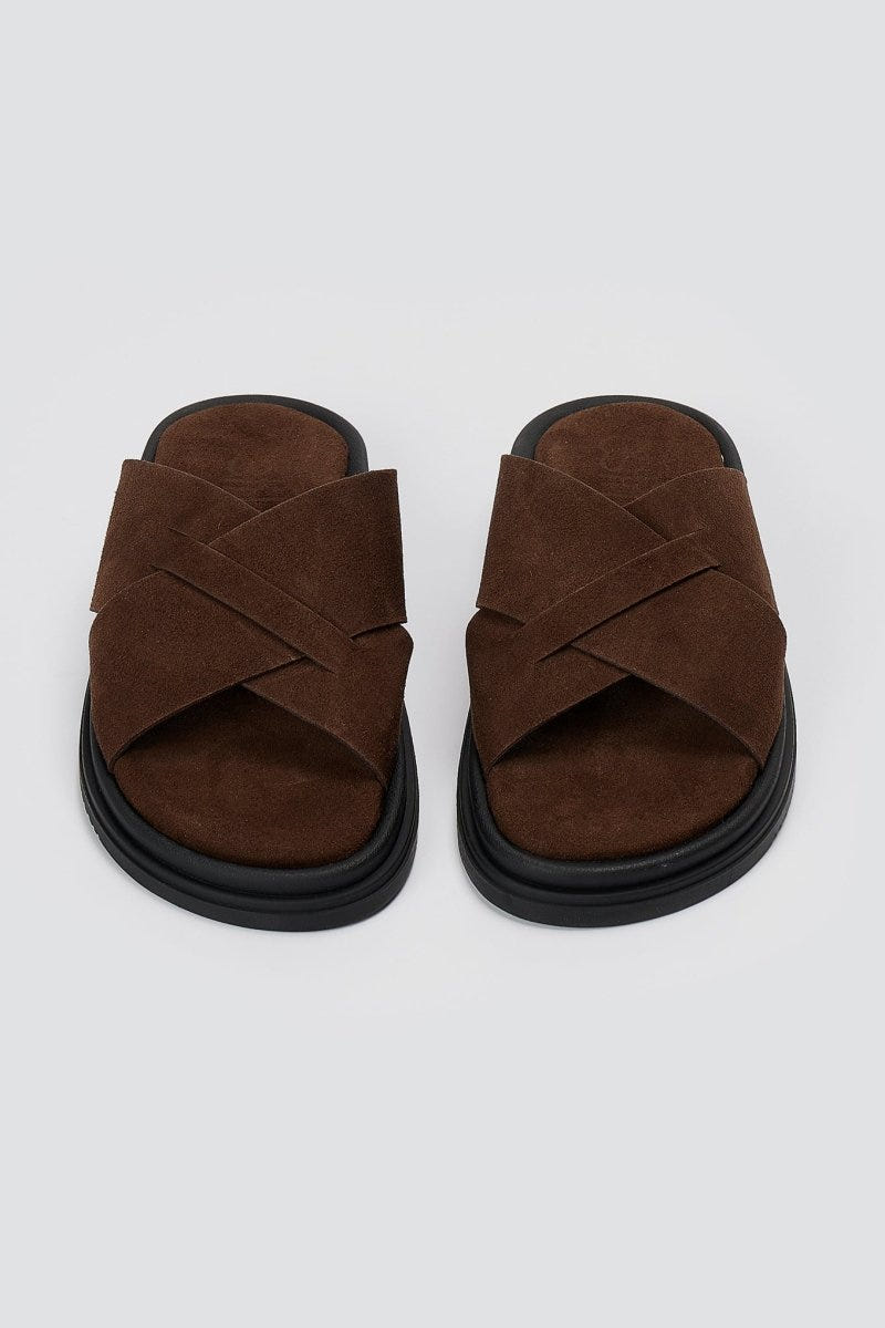 Estil - Leather Sandals - Brown Suede
