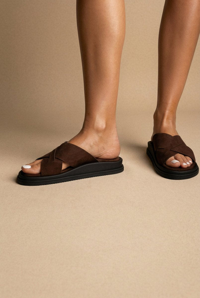Estil - Leather Sandals - Brown Suede