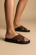 Estil - Leather Sandals - Brown Suede