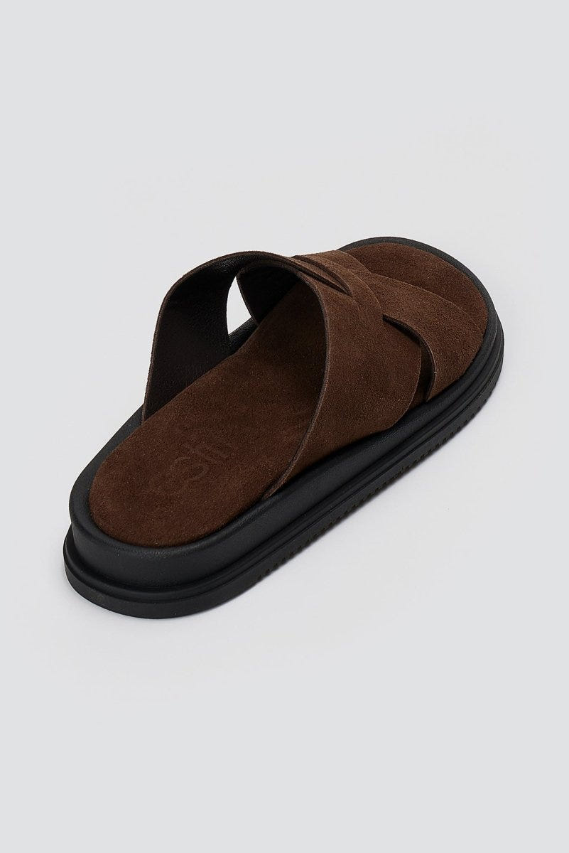 Estil - Leather Sandals - Brown Suede