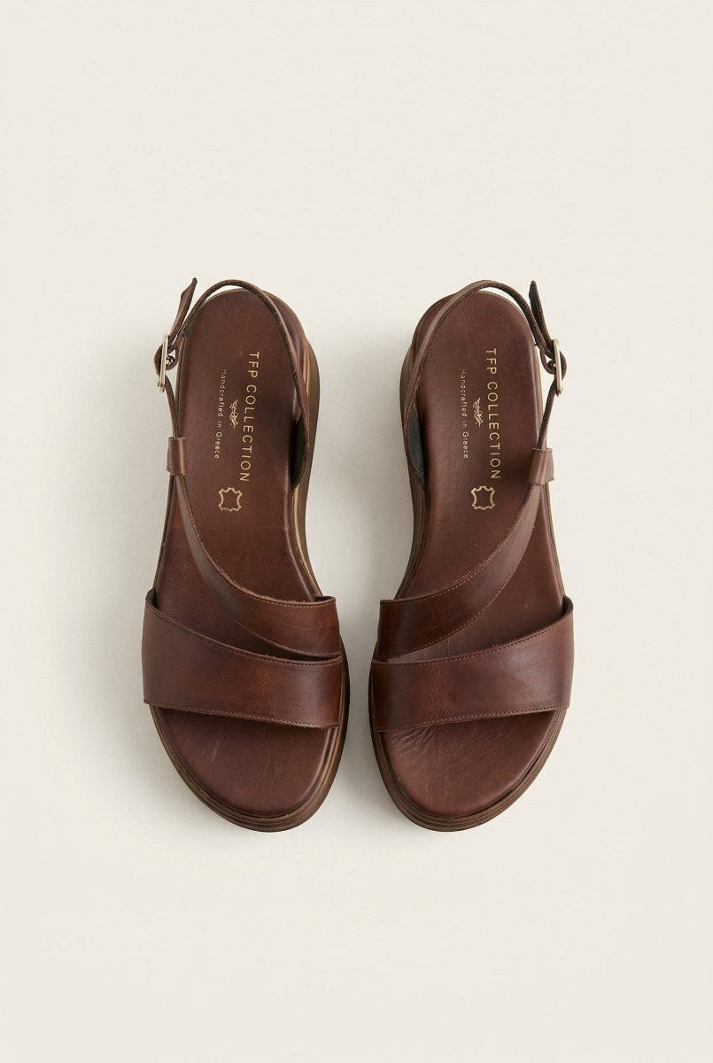 TFP - Leather Sandals Flatform - Brown Matte