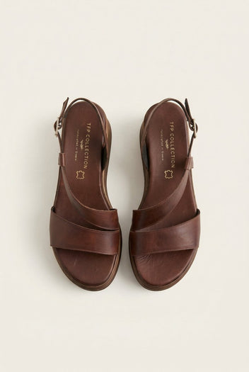 TFP - Leather Sandals Flatform - Brown Matte