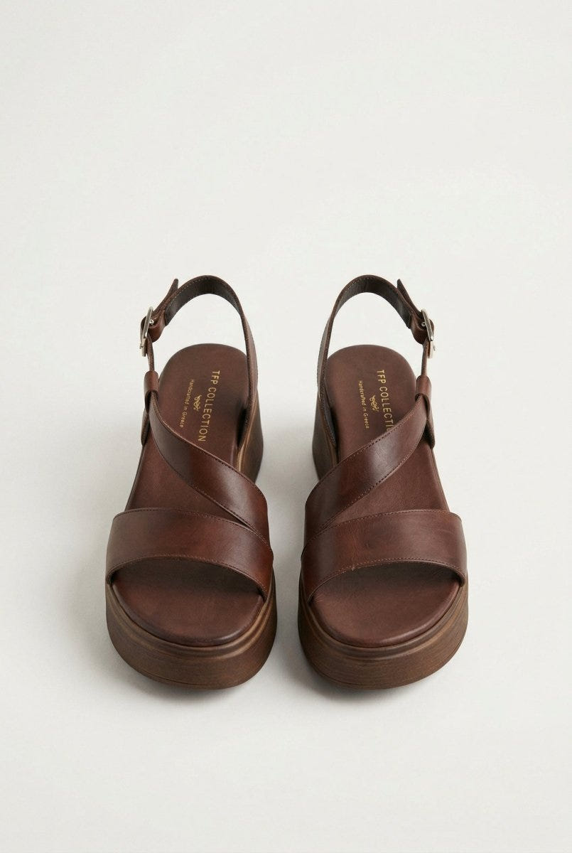 TFP - Leather Sandals Flatform - Brown Matte