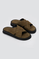 Estil - Leather Sandals - Olive Suede