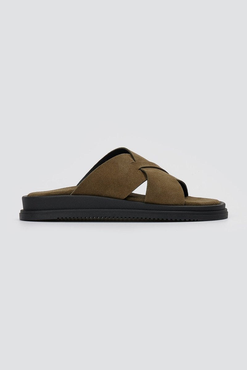 Estil - Leather Sandals - Olive Suede