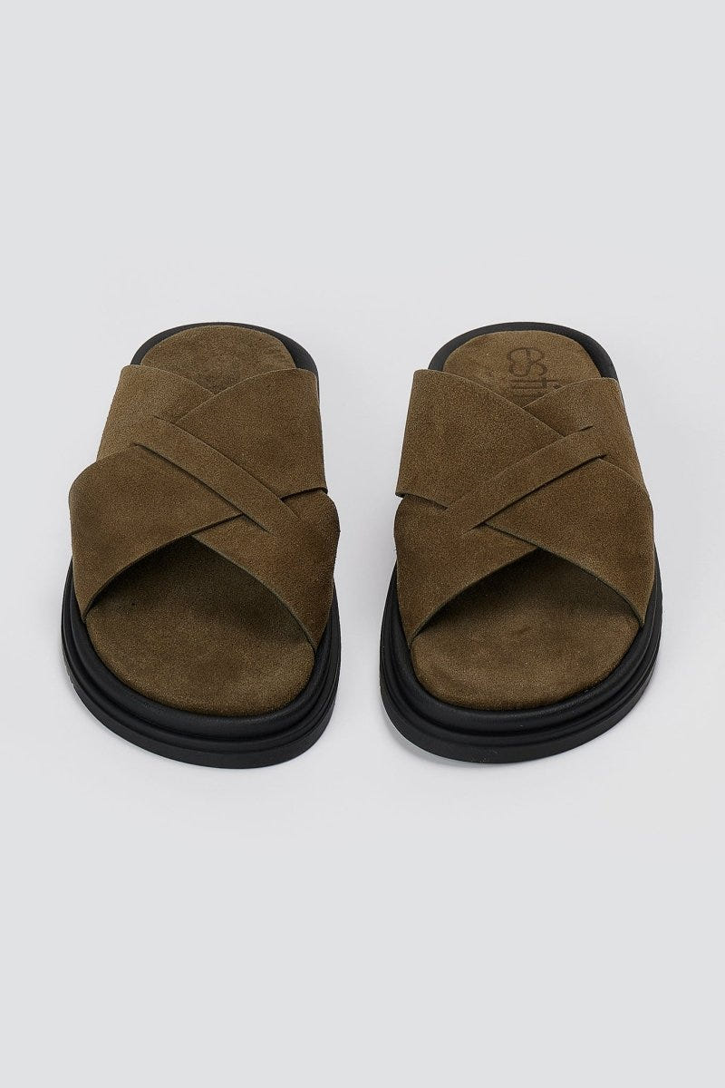 Estil - Leather Sandals - Olive Suede