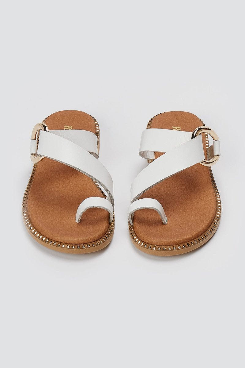 RAGAZZA - Leather Sandals - White Matte