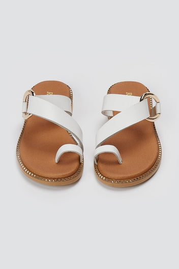 RAGAZZA - Leather Sandals - White Matte