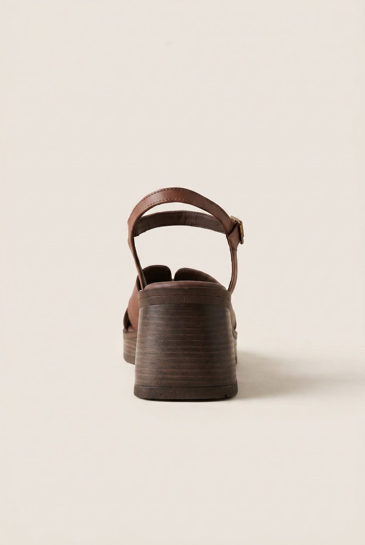 TFP - Leather Sandals with Ankle Strap - Brown Matte