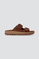 FANTASY SANDALS - Leather Sandals with Buckles - Brown Suede