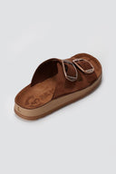 FANTASY SANDALS - Leather Sandals with Buckles - Brown Suede