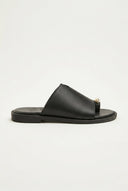 TFP - Leather Sandals with Rhinestones - Black Matte