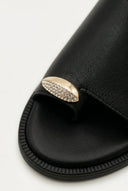 TFP - Leather Sandals with Rhinestones - Black Matte