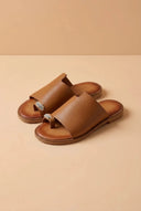 TFP - Leather Sandals with Rhinestones - Tan