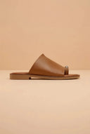 TFP - Leather Sandals with Rhinestones - Tan