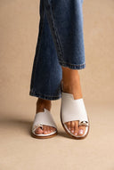 TFP - Leather Sandals with Rhinestones - White Matte