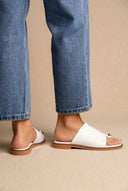 TFP - Leather Sandals with Rhinestones - White Matte