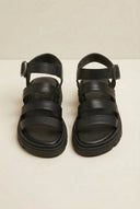 TFP - Leather Sandals with Straps - Black