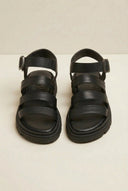 TFP - Leather Sandals with Straps - Black