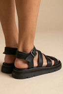 TFP - Leather Sandals with Straps - Black