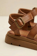 TFP - Leather Sandals with Straps - Tan