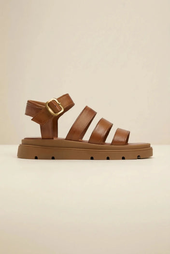 TFP - Leather Sandals with Straps - Tan