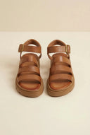 TFP - Leather Sandals with Straps - Tan