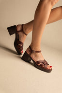 TFP - Leather Strappy Sandals - Brown Matte