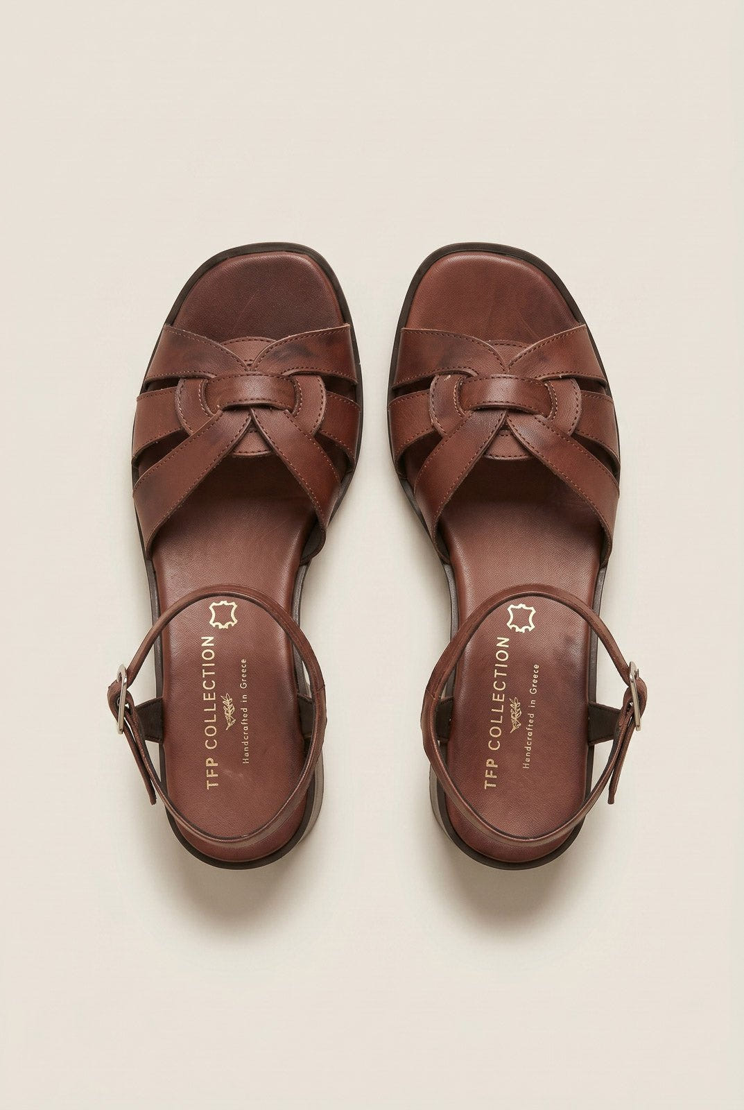 TFP - Leather Strappy Sandals - Brown Matte