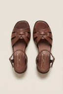 TFP - Leather Strappy Sandals - Brown Matte