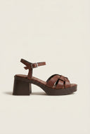 TFP - Leather Strappy Sandals - Brown Matte