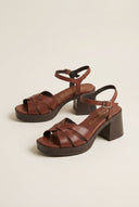 TFP - Leather Strappy Sandals - Brown Matte