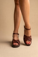 TFP - Leather Strappy Sandals - Brown Matte