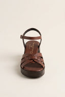 TFP - Leather Strappy Sandals - Brown Matte
