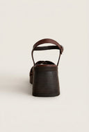 TFP - Leather Strappy Sandals - Brown Matte