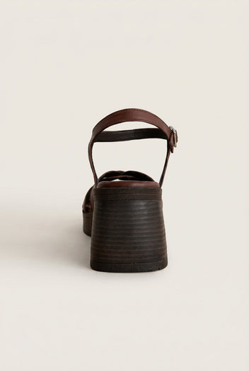 TFP - Leather Strappy Sandals - Brown Matte