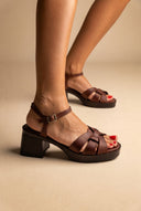 TFP - Leather Strappy Sandals - Brown Matte