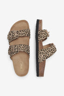 ONLY - Leopard Print Sandals Buckle - Leopard suede