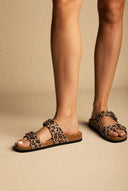 ONLY - Leopard Print Sandals Buckle - Leopard suede