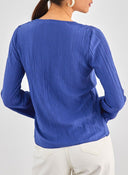 Λεπτή ζακέτα με σχέδιο στην ύφανση Vero Moda 10317015 - Μπλε - thefashionproject.gr - VERO MODA