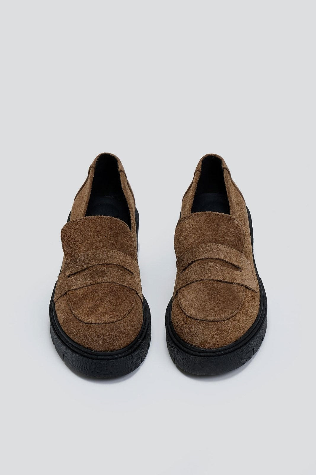 Loafers από δέρμα καστόρι Estil - Τάουπε - thefashionproject.gr - Estil