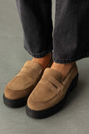 Loafers από δέρμα καστόρι Estil - Τάουπε - thefashionproject.gr - Estil