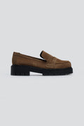 Loafers από δέρμα καστόρι Estil - Τάουπε - thefashionproject.gr - Estil