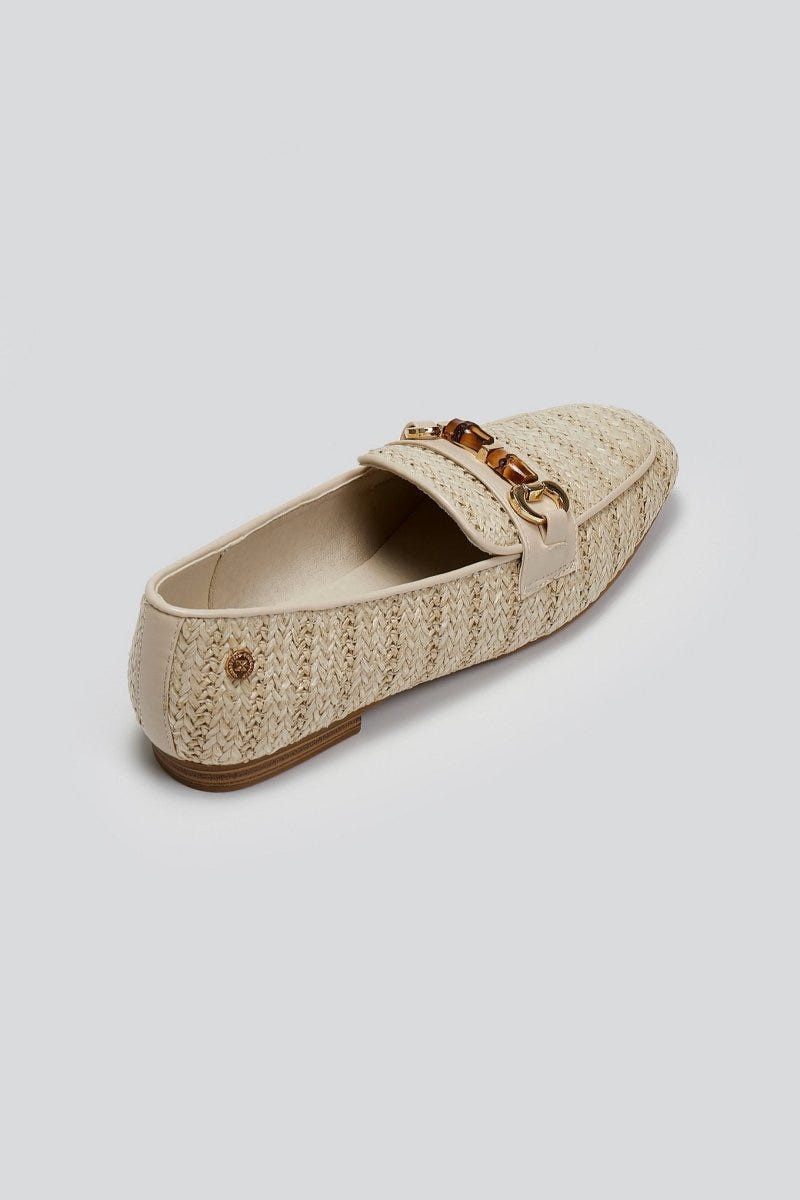 Loafers από ψάθα με πλεκτό σχέδιο Xti 143802 - Μπεζ - thefashionproject.gr - Xti Footwear