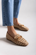 Loafers από ψάθα με πλεκτό σχέδιο Xti 143802 - Τάουπε - thefashionproject.gr - Xti Footwear