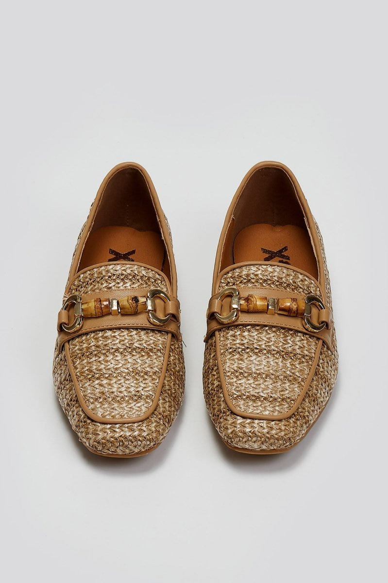 Loafers από ψάθα με πλεκτό σχέδιο Xti 143802 - Τάουπε - thefashionproject.gr - Xti Footwear